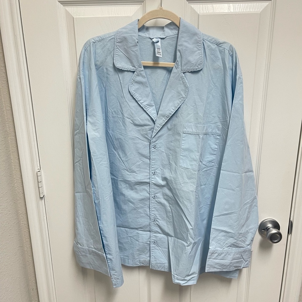 Skims Blue Pajama Top